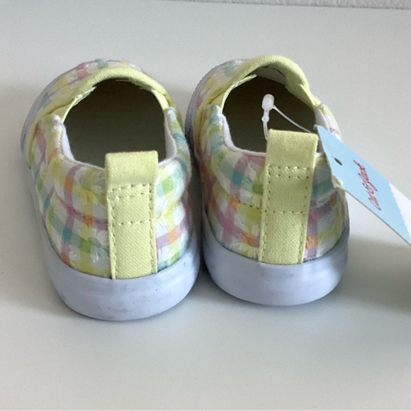 \Cat & Jack\ NWT Floral Plaid Keagan Slip Ons - Picture 8 of 10